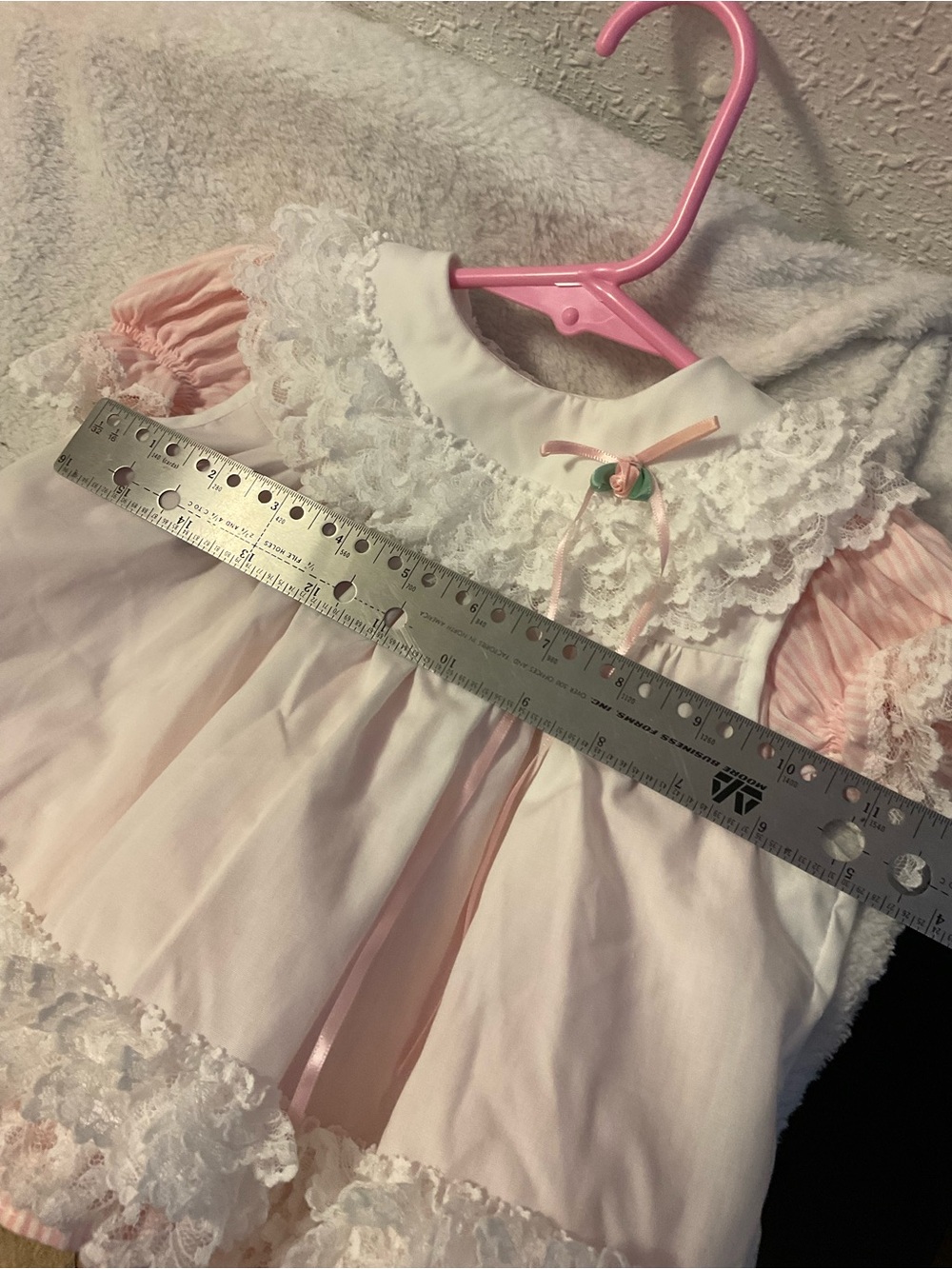 Vintage Bryan Baby Girl Pink Ruffle Dress 3-6 months - Picture 5 of 7